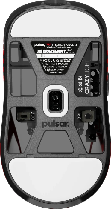 Pulsar Gaming Gears X2 CL CrazyLight Mini Wireless T1 Edition schwarz/rot, USB