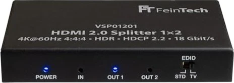 FeinTech HDMI 2.0 Splitter 1x2 mit EDID-Management