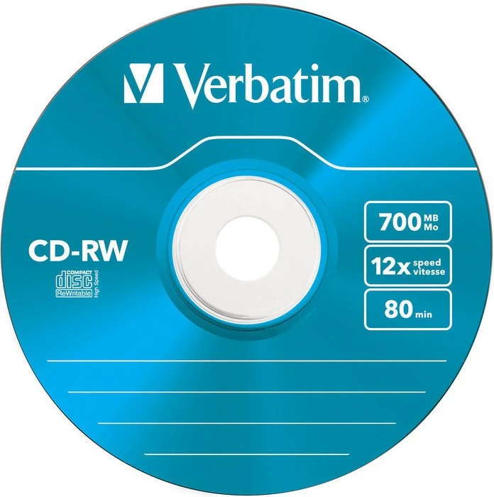 Verbatim CD-RW 80min/700MB, 12x, 5er Pack