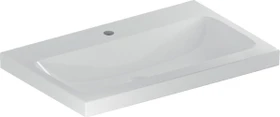 Geberit iCon Light Aufsatzwaschtisch 75cm, Hahnloch mittig, ohne Überlauf, weiß