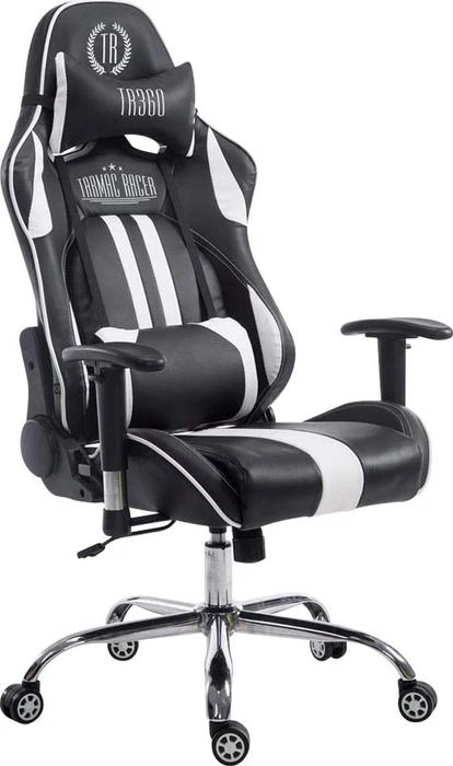 CLP Racing Limit Kunstleder Gamingstuhl, schwarz/weiß