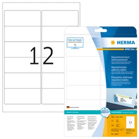 Herma Adressetiketten, 99.1x42.3mm, ablösbar, weiß, matt, 25 Blatt (300 Etiketten)