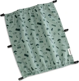 Croozer Kraams Zweisitzer Fahrradanhänger Sonnenschutz green patterned