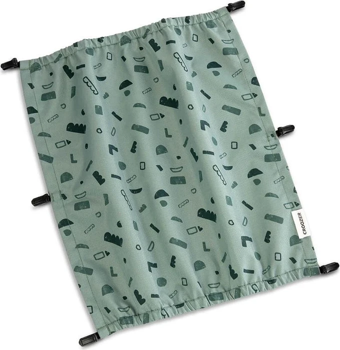 Croozer Kraams Zweisitzer Fahrradanhänger Sonnenschutz green patterned