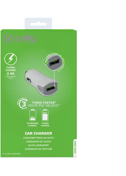 Celly Turbo Car Charger 2.4A weiß
