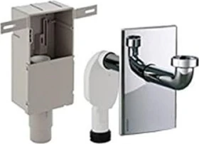 Geberit Set UP-Siphon für Waschbecken, Abgang horizontal glanzverchromt, 50-56mm