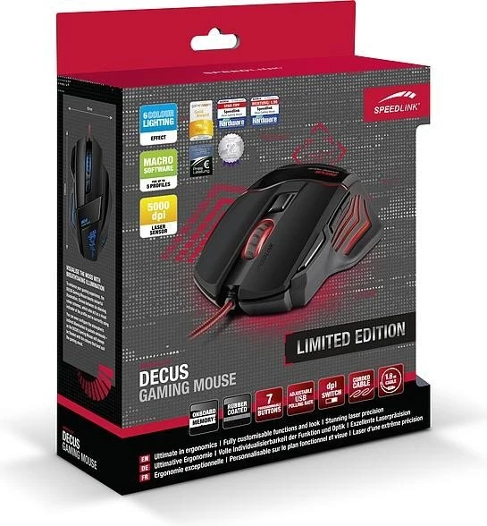 Speedlink Decus Gaming Mouse Limited Edition schwarz, USB