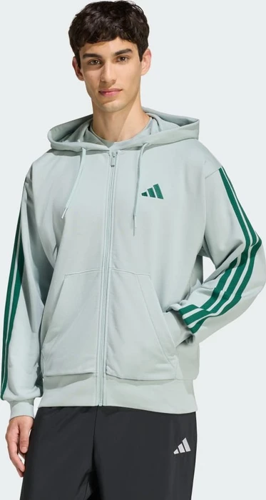 adidas Essentials 3-Streifen French Terry Hoodie wonder sage/collegiate green (Herren)
