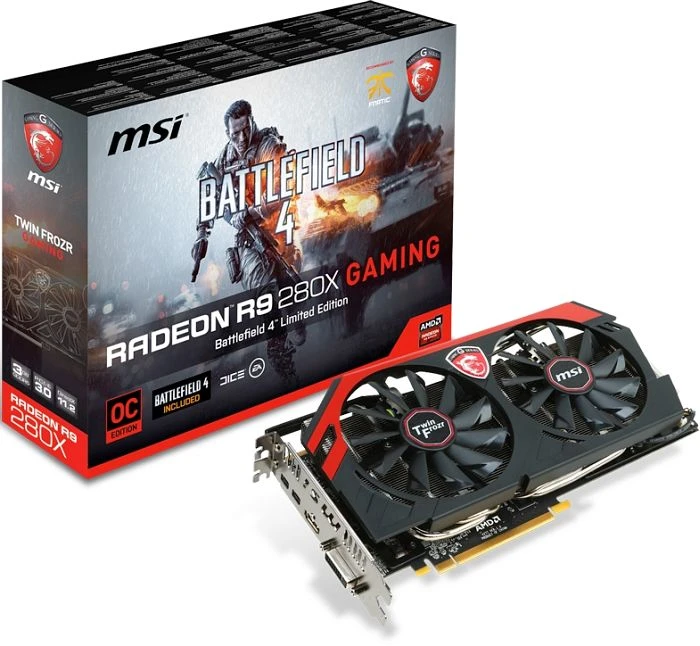 MSI Radeon R9 280X Battlefield 4 Edition, R9 280X Gaming 3G BF4, 3GB GDDR5, DVI, HDMI, 2x mDP