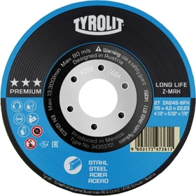 Tyrolit Premium Longlife Z-MAX Schleifscheibe K24, 150x7x22.23mm, 10 Stück