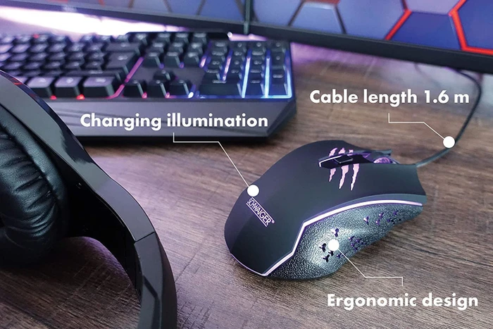 Schwaiger Gaming Maus schwarz, USB