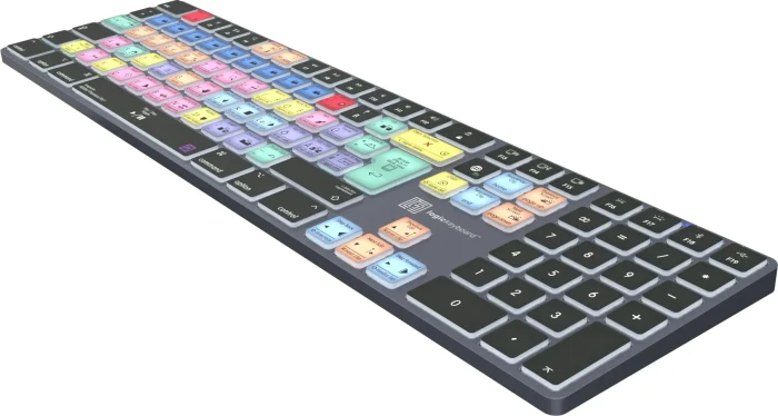 LogicKeyboard Titan Wireless Adobe Premiere Pro CC Mac, Titanium Gray, LEDs weiß, USB/Bluetooth, DE