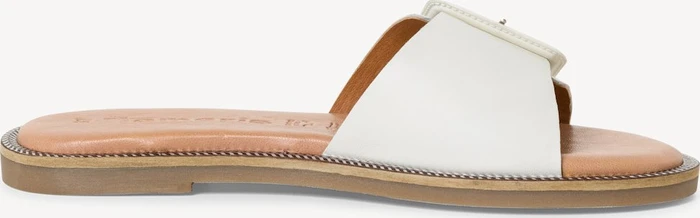 Tamaris Lederpantolette Blockabsatz weiß (Damen)
