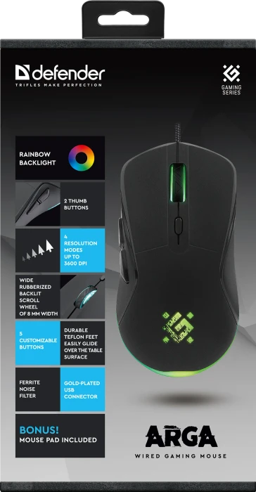 Defender Arga GM-049 Wired Optical Mouse schwarz, USB