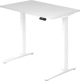 Hammerbacher Ergonomic Aktiv XBHM12 elektrisch höhenverstellbarer Sitz-Steh-Schreibtisch 120x80cm weiß/weiß
