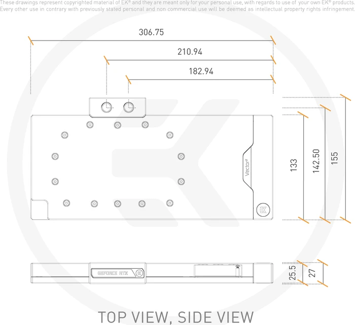 EK Water Blocks Quantum Line EK-Quantum Vector² Strix RTX 3070 Ti D-RGB, Nickel, Acryl