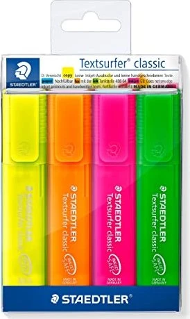 Staedtler Textsurfer classic 364 rainbow sortiert, 4er-Set, Etui