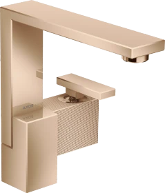 Hansgrohe AXOR Edge Einhebel-Waschtischmischer 190 mit Push-Open Ablaufgarnitur diamantschliff polished red gold