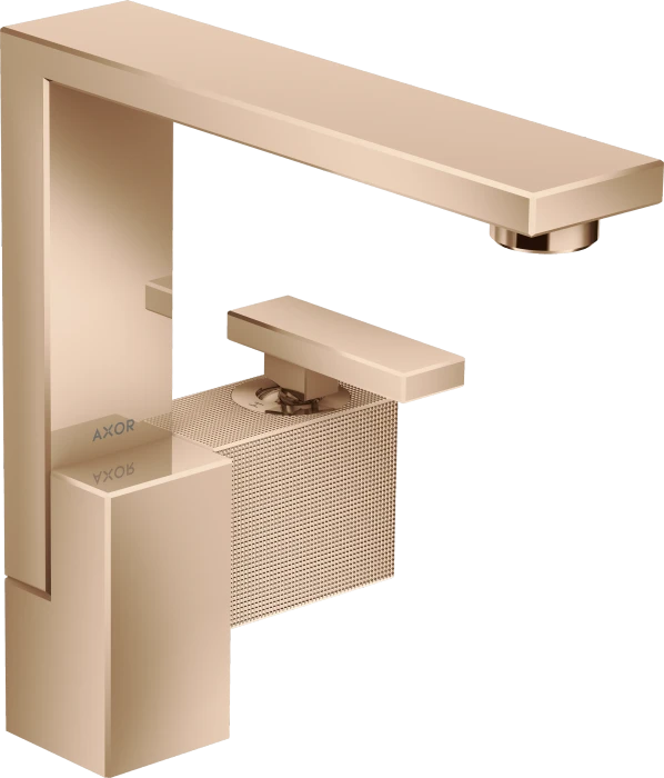 Hansgrohe AXOR Edge Einhebel-Waschtischmischer 190 mit Push-Open Ablaufgarnitur diamantschliff polished red gold