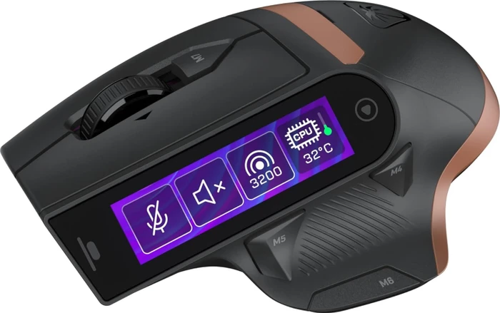 Turtle Beach Command Series MC7 Wireless Touchscreen Gaming Mouse, schwarz/bronze, USB/Bluetooth