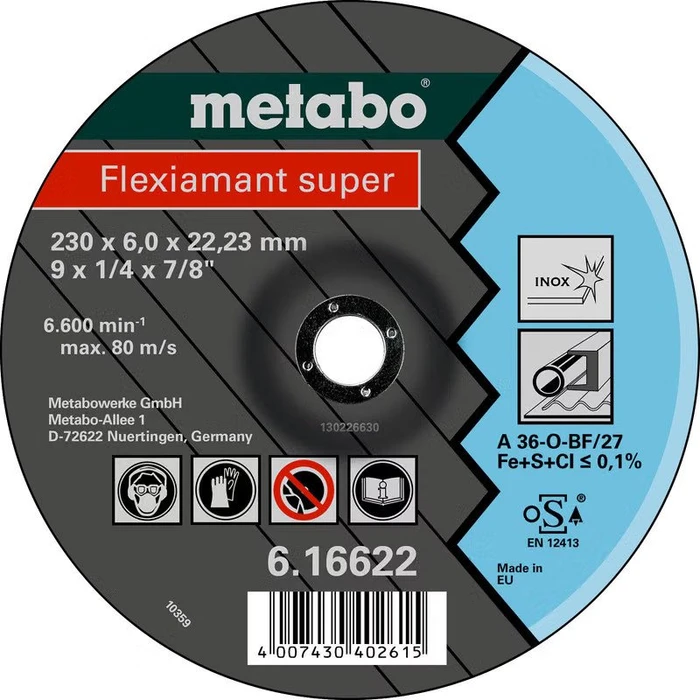 Metabo Flexiamant Super Inox A 36-O Trennscheibe gekröpft, 230x6x22.23mm, 1 Stück