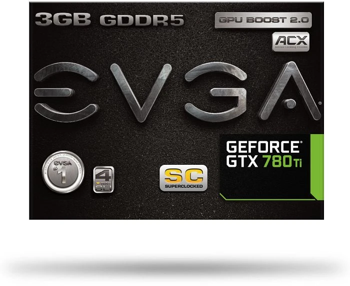 EVGA GeForce GTX 780 Ti Superclocked ACX Cooler, 3GB GDDR5, 2x DVI, HDMI, DP
