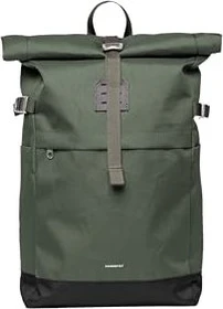 Sandqvist Rolltop 14" dawn green/dark brown leather