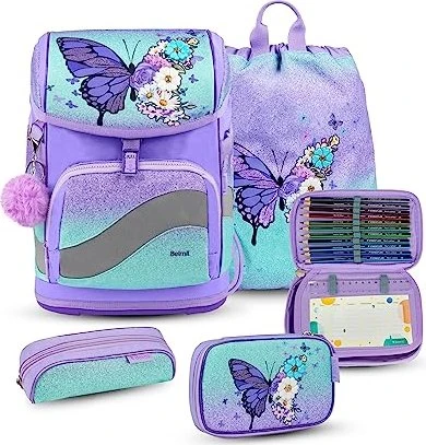 Belmil Premium Smarty Plus Serenity Schultaschen-Set, 5-tlg.