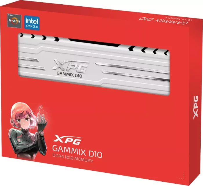 ADATA XPG Gammix D10 weiß UDIMM 16GB Kit, DDR4-3200, CL16-20-20