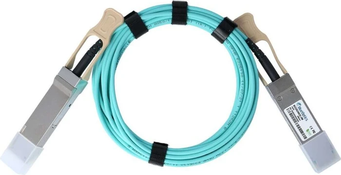BlueOptics Aktives Optisches Kabel 100GBase 2m LAN-DAC, Lichtwellenleiter-Duplex, QSFP28, blau