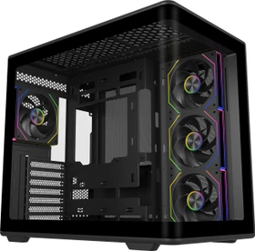 Cooler Master Elite 600 Black, schwarz, inkl. 4x Lüfter, Glasfenster