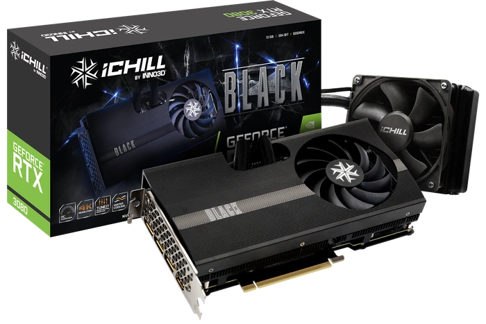INNO3D GeForce RTX 3080 iCHILL Black LHR, 12GB GDDR6X, HDMI, 3x DP
