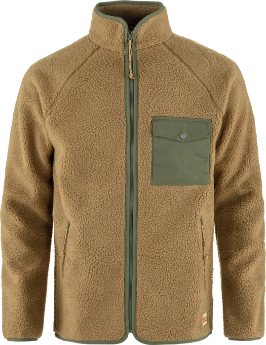 Fjällräven Vardag Pile Fleece Jacke buckwheat brown/laurel green (Herren)