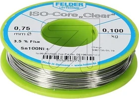 Felder ISO-Core Clear Sn100Ni+ Sn99.25Cu0.7Ni Lötzinn 0.75mm, 100g