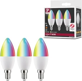 Paulmann SmartHome Zigbee LED Kerze E14 5W RGBW+, 3 Stück