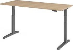 Hammerbacher Ergonomic Aktiv XBHM19 elektrisch höhenverstellbarer Sitz-Steh-Schreibtisch 180x80cm Eiche/graphit