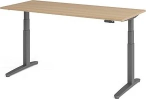 Hammerbacher Ergonomic Aktiv XBHM19 elektrisch höhenverstellbarer Sitz-Steh-Schreibtisch 180x80cm Eiche/graphit