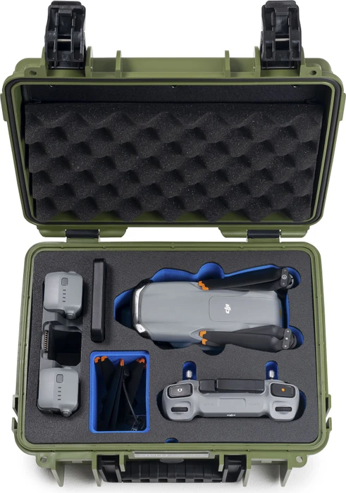 B&W International Drone Case Typ 3000 PP.117 für DJI Air 3 bronze grün
