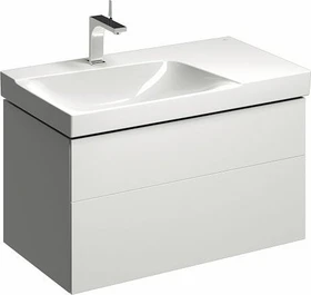 Geberit Xeno² Unterschrank für Waschtisch 88x53x46.2cm, 2 Schubladen, Ablagefläche rechts, greige
