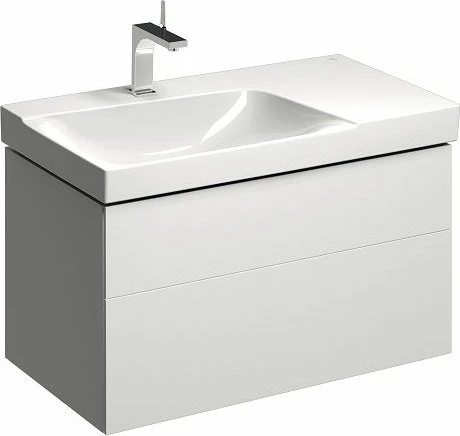 Geberit Xeno² Unterschrank für Waschtisch 88x53x46.2cm, 2 Schubladen, Ablagefläche rechts, greige
