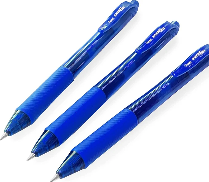Pentel EnerGel X BL107 0.7mm/0.35mm Gelroller blau/transparent, 3er-Pack