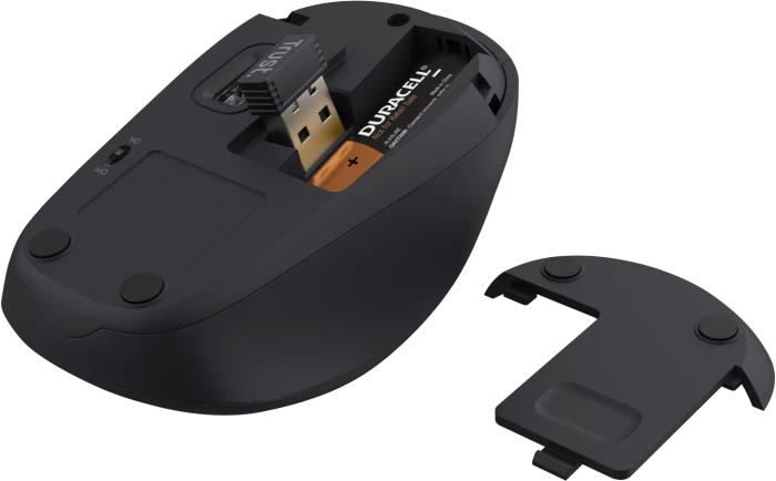 Trust Yuki Silent Wireless Mouse schwarz/grau, USB