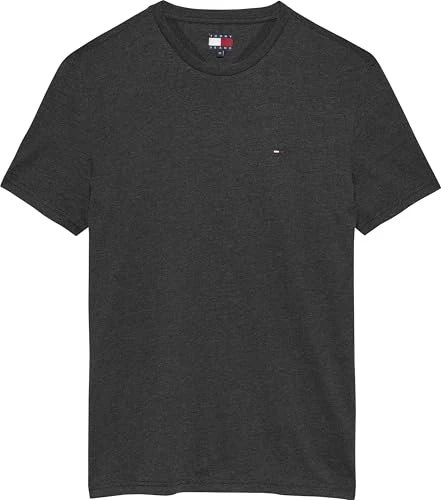 Tommy Hilfiger Extra Slim Tommy Flag Jersey T-Shirt kurzarm black heather (Herren)