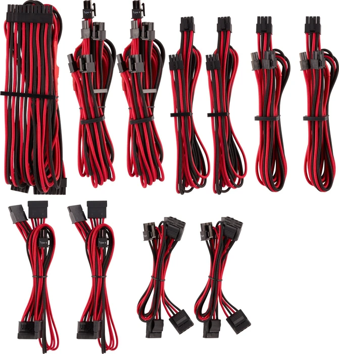 Corsair PSU Cable Kit Type 4 - Pro Kit - Gen4, schwarz/rot