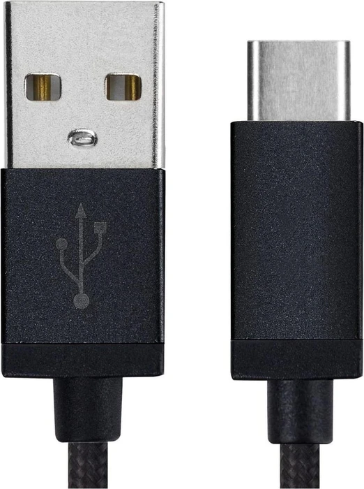 Xqisit Cotton USB-A/USB-C Kabel, 1.8m schwarz