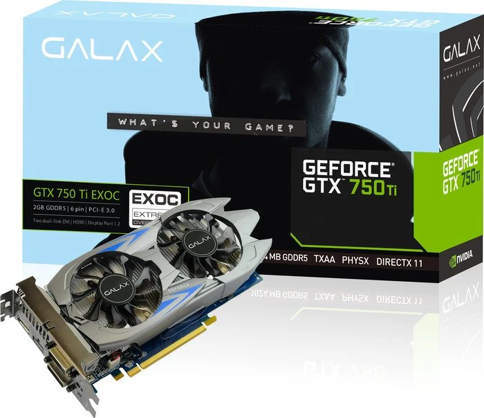 KFA2 GeForce GTX 750 Ti EXOC, 2GB GDDR5, 2x DVI, HDMI, DP