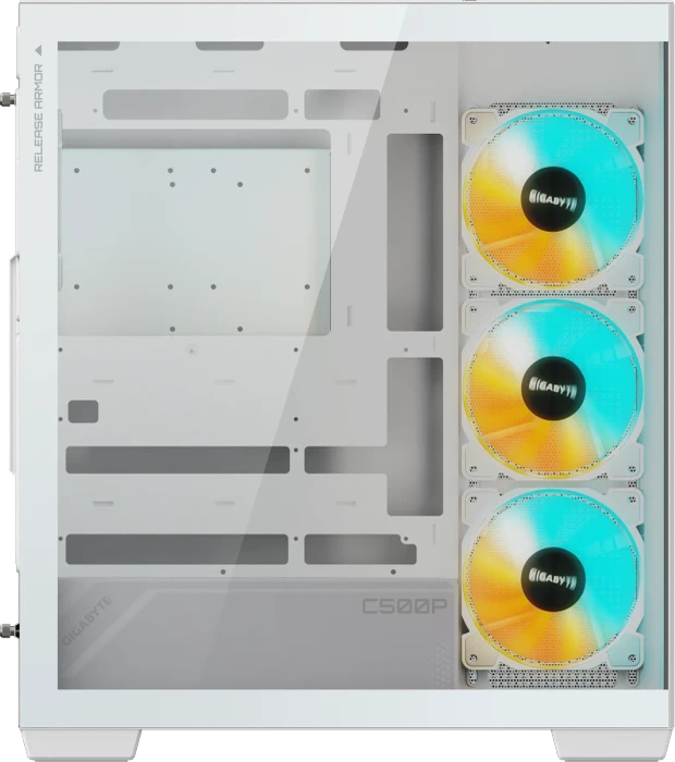 GIGABYTE AORUS C500 Panoramic Stealth Ice, weiß, Glasfenster