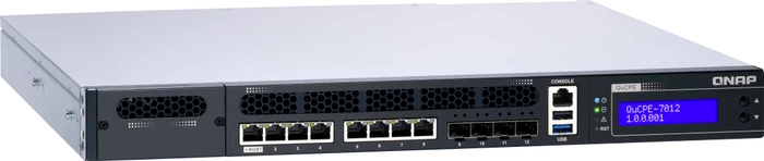 QNAP QuCPE-7012 Dual-System VM-Host & Rackmount 2.5G Managed Switch, 8x RJ-45, 4x SFP+, 1x Erweiterungsslot