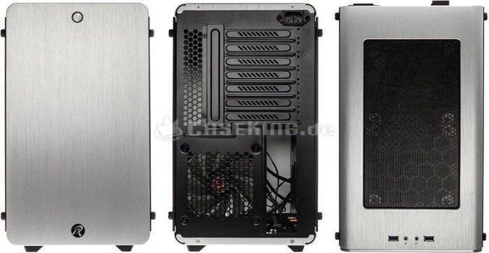 Raijintek Thetis, silber, Glasfenster