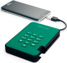 iStorage diskAshur 2 SSD, grün, 2.5", 8TB, USB-A 3.0